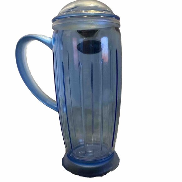 Starbucks 12oz Blue Rocket Tumbler Summer 2001 Barista Dome Lid Coffee Retro - Picture 4 of 8